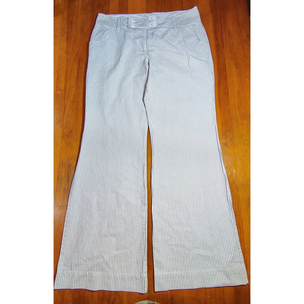 Old Navy Women’s Wide Leg Pinstripe Pants - White & Blue